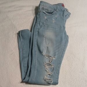 Women’s Light Blue Ripped Skinny Jeans